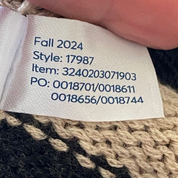 MARINE LAYER Claire Relaxed Knit Polo Sweater in Neutral Stripe, Size X-Large - Picture 13 of 15